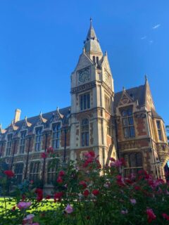 Outside view at Pembroke College of the University of Cambridge